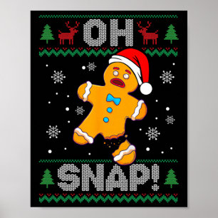 Affiche Oh Snap Bonhomme en pain d'épices Noël Amusement C