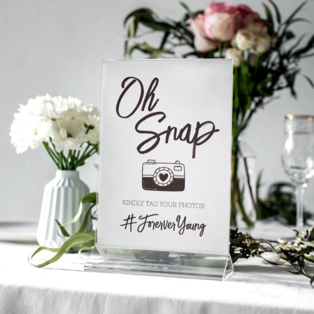 Affiche Oh Snap Cute Mariage Photo Hashtag (Créateur téléchargé)