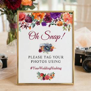 Affiche Oh Snap Hashtag Russie Bourgogne Orange Panneau Fl