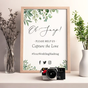 Affiche Oh Snap Hashtag Verdure Panneau de Feuilles d'Euca