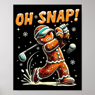Affiche Oh Snap Pain d'épice Golfeur Golf Noël Golfing