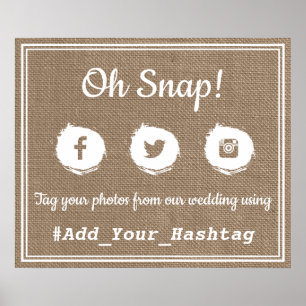 Affiche Oh, Snap ! Signal Mariage du Hashtag sur les média