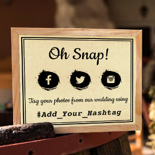 Affiche Oh, Snap ! Signal Mariage du Hashtag sur les média