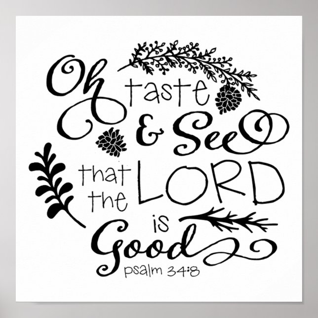Affiche Oh Taste and See Art Décoratif Print (Devant)