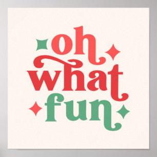 Affiche Oh What Fun - Festive Holiday Typographie