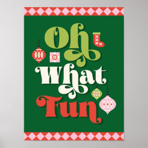 Affiche Oh What Fun Retro Christmas