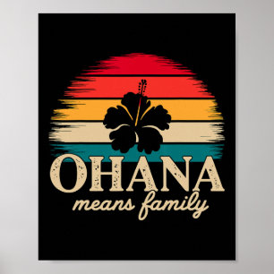 Affiche Ohana Means Famille Hawaii vacances d'été vacances