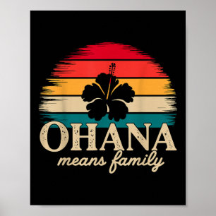 Affiche Ohana Signifie Famille Vacances D'été à Hawaii