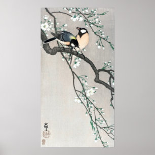 Affiche Ohara Koson Birds sur une branche de cerisiers