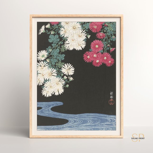 Affiche Ohara Koson Chrysanthèmes et eau courante Japon (Créateur téléchargé)