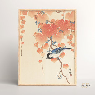 Affiche Ohara Koson Grand Tit sur Paulownia Branch Japonai