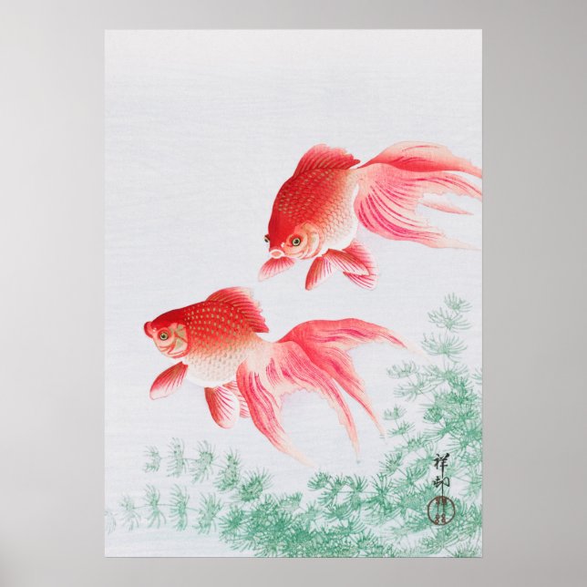 Affiche ohara koson's Japanese painting poster,vintage小原古邨 (Devant)