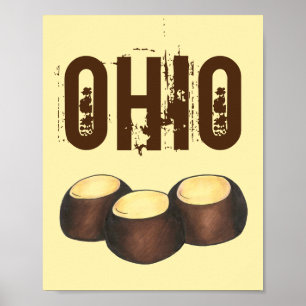 Affiche Ohio OH Beurre d'arachide Buckeye Buck Eye Nut Can