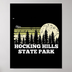 Affiche Ohio Randonnée Parc d'État de Hocking Hills Arbres