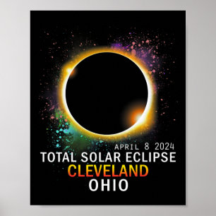 Affiche Ohio Total Éclipse Solaire 8 avril 2024