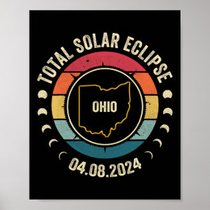 Affiche Ohio Total Solar Eclipse 2024 American Totality Ap