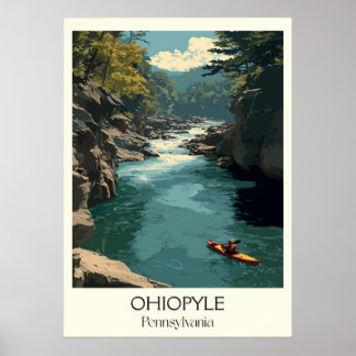 Affiche Ohiopyle Pennsylvanie Vintage Whitewater River Art