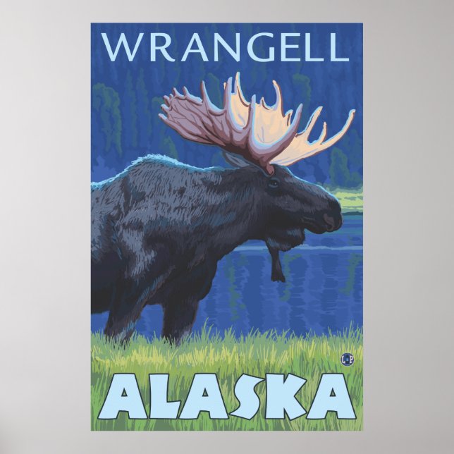 Affiche Oie à la nuit - Wrangell, Alaska (Devant)