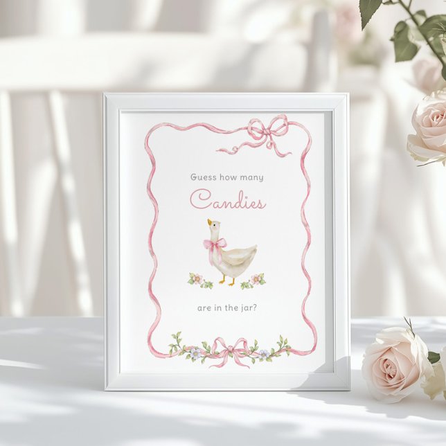 Affiche Oie bête Combien de bonbons baby shower jeu (Créateur téléchargé)