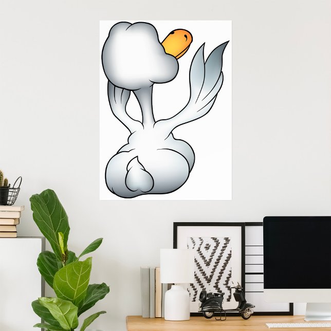 Affiche Oie Blanche Vue de Dos Oiseau Ridicule (Créateur téléchargé)