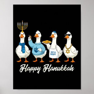 Affiche Oie de Hanukkah Joyeux Hanukkah Menorah Toupie jui