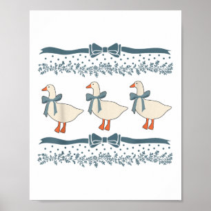 Affiche Oie de ruban bleu des années 1980 avec coeur