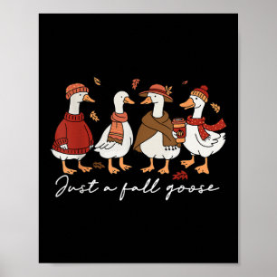 Affiche Oie drôle et confortable d'automne, un animal just