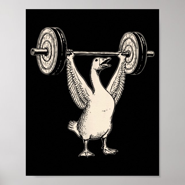 Affiche Oie Drôle Muscle Maman Gym Pompe Couverture Poids  (Devant)