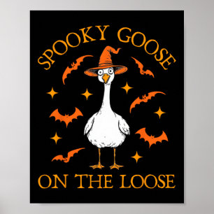Affiche Oie éffrayante Sur La Sorcière De Miel D'Halloween