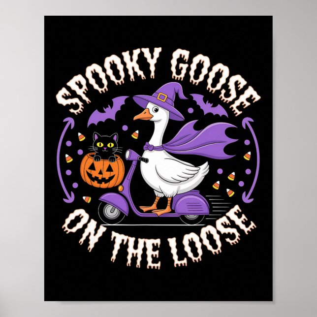 Affiche Oie éffrayante Sur L'Halloween Drôle Loose (Devant)