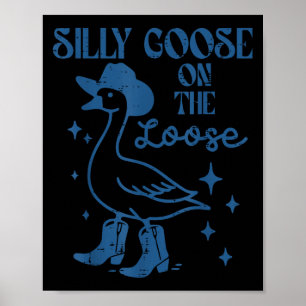 Affiche Oie en liberté Cowgirl Vintage Cow-boy Hommes drôl