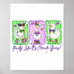 Affiche Oie festive Coquette Nœud Papillon Fête comme si c