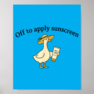 Affiche Oie pour appliquer la crème solaire Vacances d'été