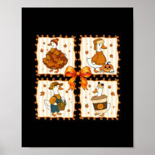 Affiche Oie Rétro Cosy Citrouille Automne Action de Grâce