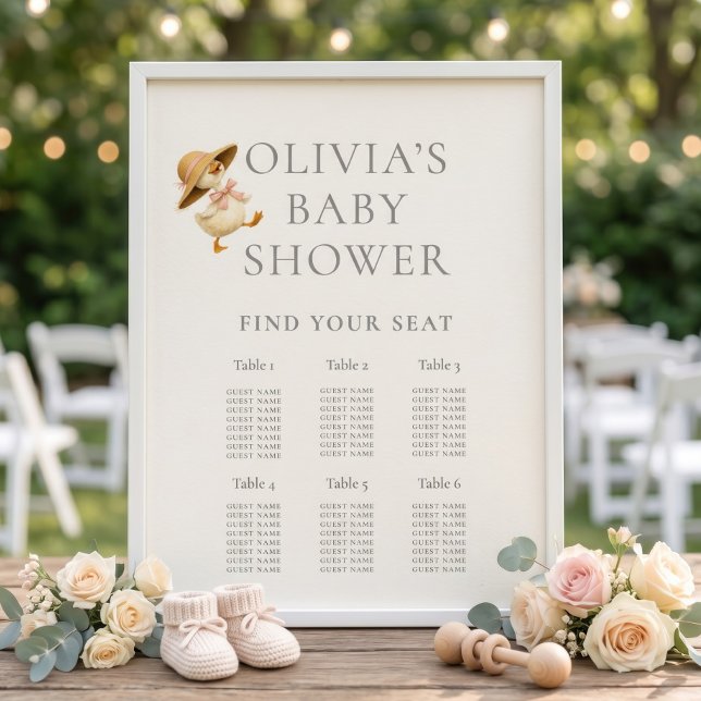 Affiche Oie Ridicule 6 Table Rose Plan de Table Baby Showe (Créateur téléchargé)
