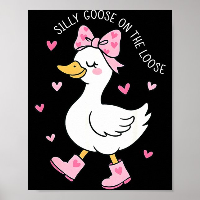 Affiche Oie Silly de la Saint-Valentin en Liberté Coquette (Devant)