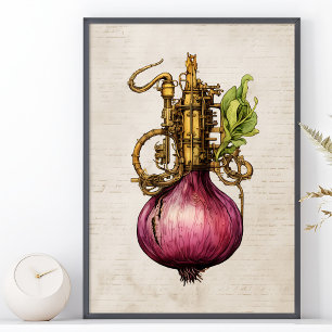 Affiche Oignon de vapeur, cuisine