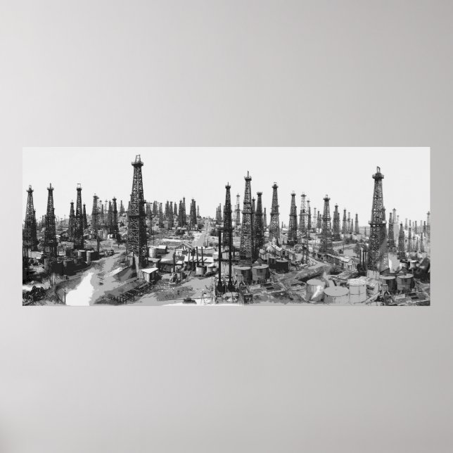 Affiche OIL FIELD FOREST of WOOD DERRICKS (Devant)