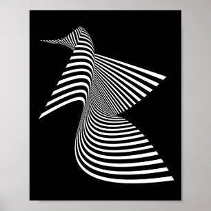 Affiche Oiseau Abstrait — Art optique