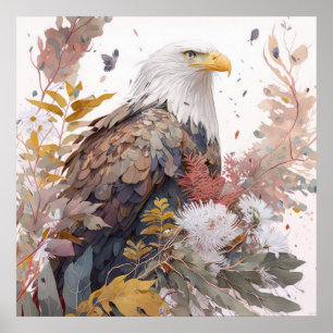 Affiche Oiseau Aigle Portrait Animal Peinture Faune Gratui