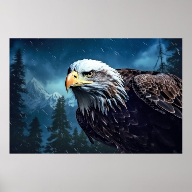 Affiche Oiseau animal d'aigle Majestic Wilderness (Devant)