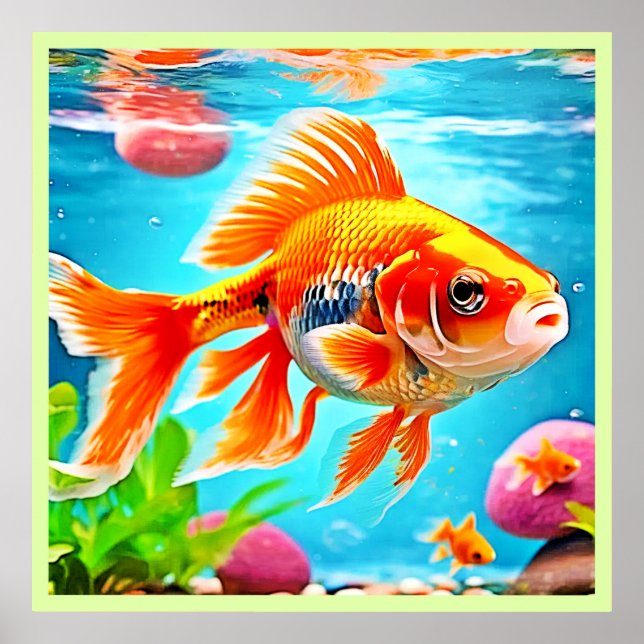 Affiche Oiseau blanc orange (Devant)