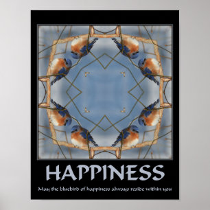 Affiche Oiseau Bleu De Bonheur Inspirant