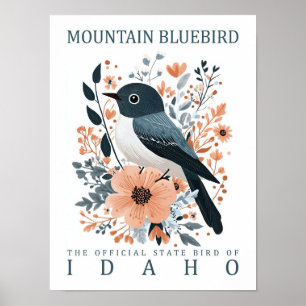 Affiche Oiseau bleu de montagne Idaho USA Travel