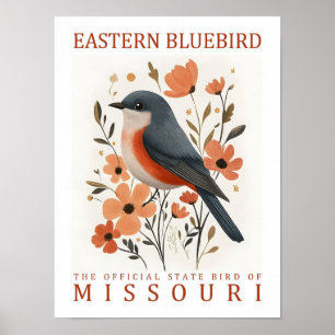 Affiche Oiseau bleu du Missouri USA Travel