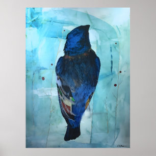 Affiche oiseau bleu par hunter biden art