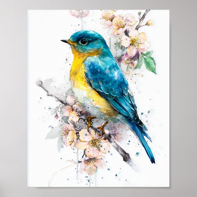Affiche Oiseau chanteur printanier (Devant)