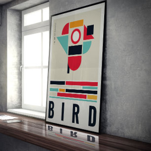 Affiche Oiseau dans l'art du Bauhaus.