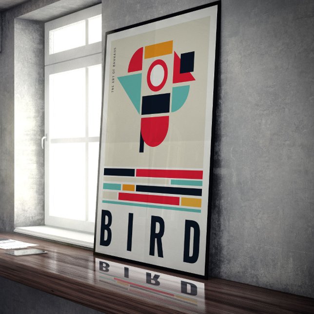 Affiche Oiseau dans l'art du Bauhaus. (Créateur téléchargé)