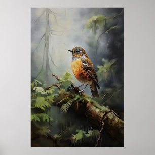 Affiche Oiseau dans l'impression murale de la forêt, oisea